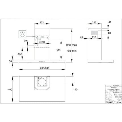 Hotte décorative murale ROBLIN PACK STELLA 900 N SANS MOTEUR