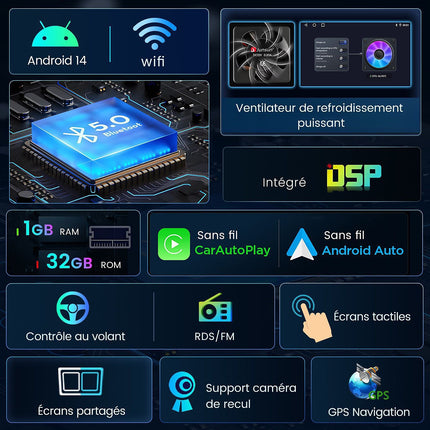 Autoradio connecté JUNSUN pour Audi A4 B6 B7 2000-2009 Carplay