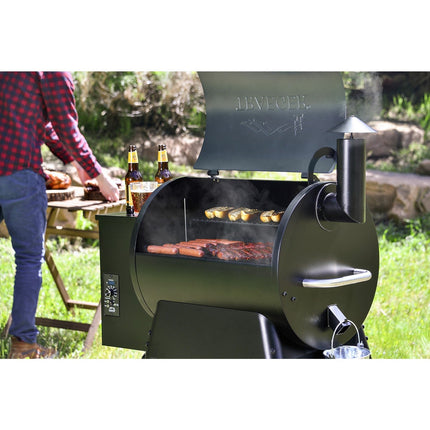 Barbecue pellet TRAEGER PRO22 noir sur chariot, grille haute 56x18 cm, grille basse 56x48 cm
