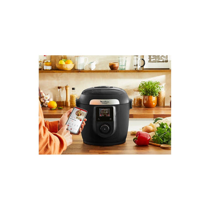 Cookeo MOULINEX YY5449FB noir connecté 6 L, 9 modes de cuisson + extra crisp, 150 recettes