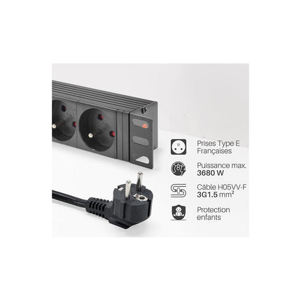 Multiprise KOMELEC Multiprise 10 prises inter + Parafoudre