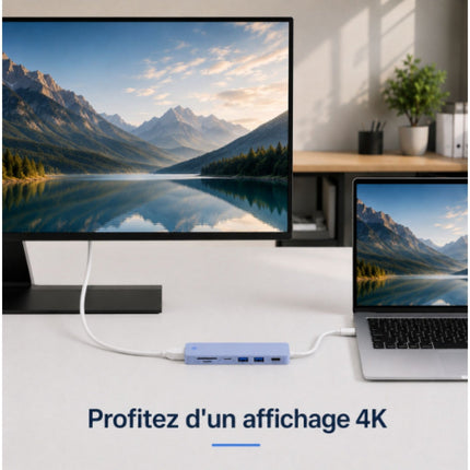 Hub ESSENTIELB 7 en 1 USB C violet