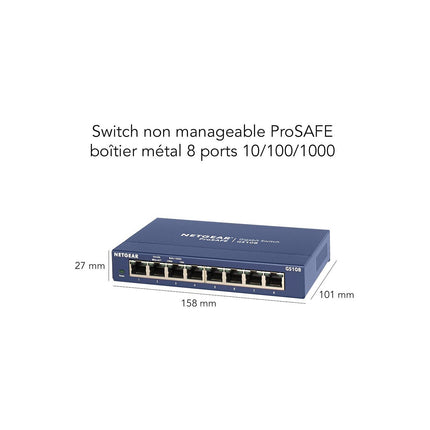 Switch ethernet NETGEAR GS108GE Metal Gigabit 8 Ports