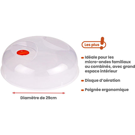 Cloche anti-projections ESSENTIELB pour micro-ondes 29cm