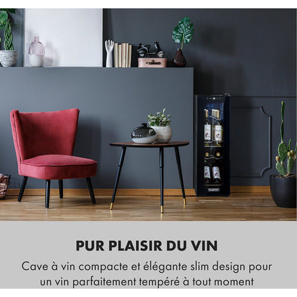 Cave à vin de service KLARSTEIN Shiraz 12 Slim Uno - Noir