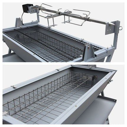Barbecue charbon HAPPY GARDEN Rôtissoire tournebroche inclinable LISBO