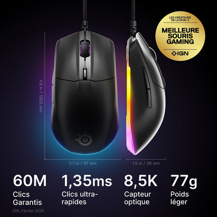 Souris Gamer Filaire STEELSERIES Rival 3 Gen 2 Noir