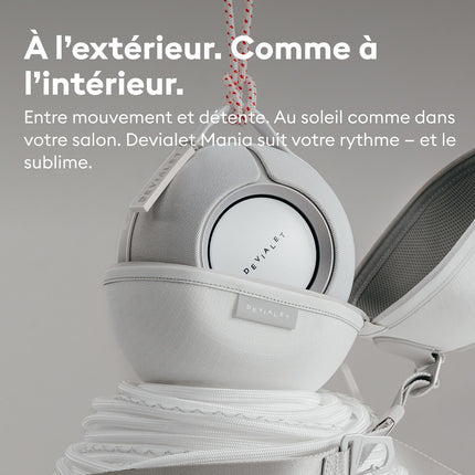 Enceinte portable DEVIALET Mania White Mist + Étui de transport inclus