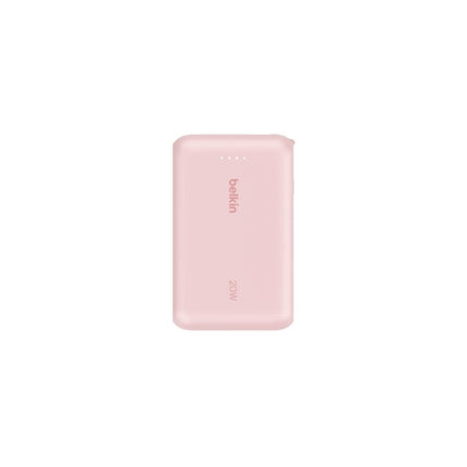 Batterie externe BELKIN 10000 mAh avec cable USB-C intégre pink