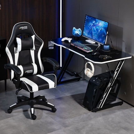Bureau gamer AMS GAMING GAMERDESK-120Z-WHITE