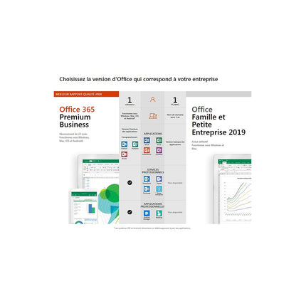 Logiciel de bureautique MICROSOFT Office Famille et Entreprise 2019