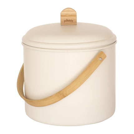Seau à compost PEBBLY 7L, en métal et bambou