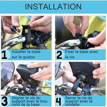 Support smartphone PHONILLICO Support téléphone vélo moto étanche 360