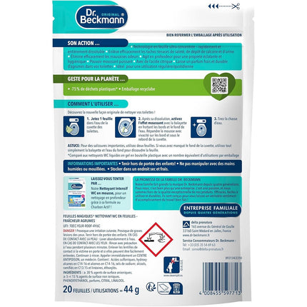 Nettoyant DR BECKMANN Feuilles Magiques – WC – Fraîcheur Agrumes