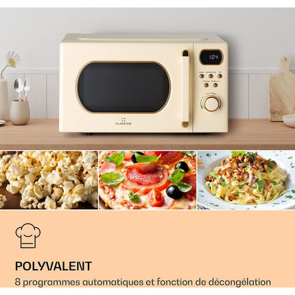 Micro ondes grill KLARSTEIN Julieta grill 20L 800 W Ø25,5cm Beige