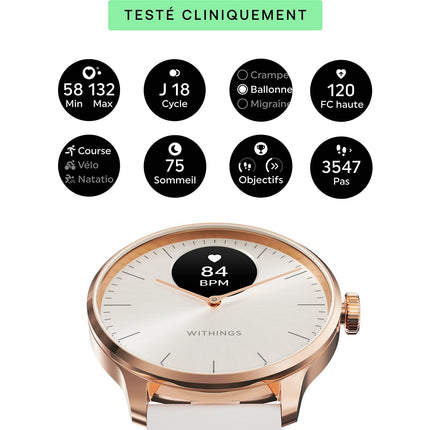 Montre santé WITHINGS Scanwatch Light Gold