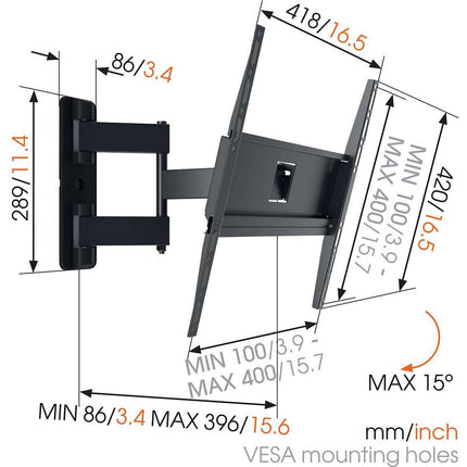 Support mural TV VOGEL'S orientable pour tv de 32' à 65'