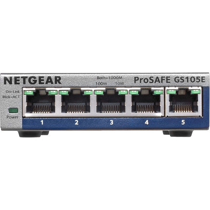 Switch ethernet NETGEAR GS105E Metal 5 Ports Gbps +Interface web