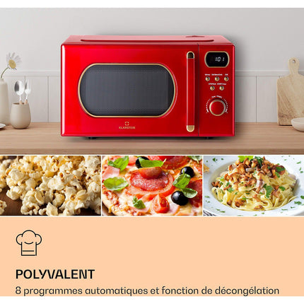 Micro ondes grill KLARSTEIN Julieta grill 20L 800 W Ø25,5cm Rouge