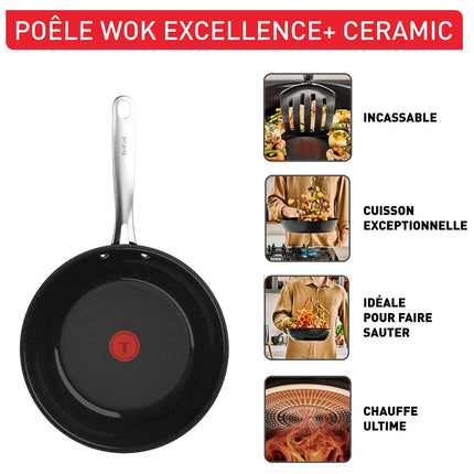 Wok TEFAL EXCELLENCE + CERAM 28cm