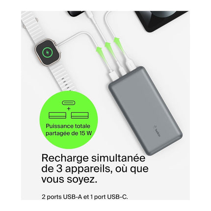 Batterie externe BELKIN 20 000 mAh grise
