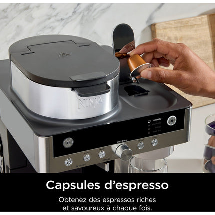 Cafetière filtre et capsules NINJA avec mousseur intégré CFN803EU