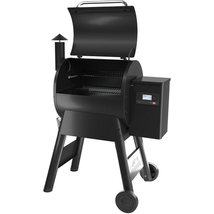 Barbecue pellet TRAEGER Pro 575 noir sur chariot, grille haute 56x18 cm, grille basse 56x48 cm