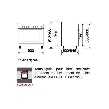 Piano de cuisson gaz GLEM GE960CVIX2