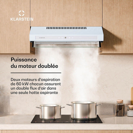 Hotte casquette KLARSTEIN Purista Force Compacte 384,8m³/h C blanc