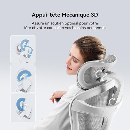 Fauteuil ergonomique SIHOO C300L JT chaise ergonomique blanc