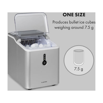 Machine à glaçons KLARSTEIN Chillout - 12 kg/24h - Argent