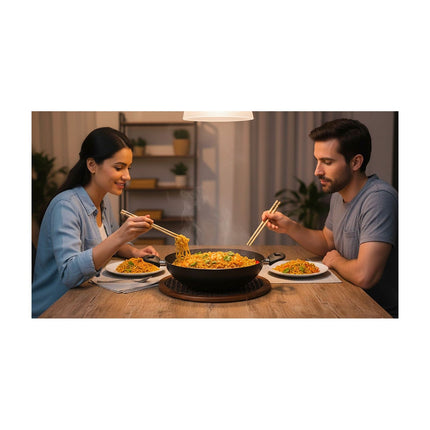 Wok ESSENTIELB 32cm céramique noir