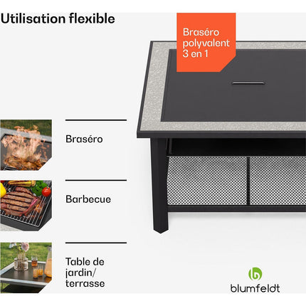 Brasero BLUMFELDT Merano Avanzato 87cm 3en1 grill table