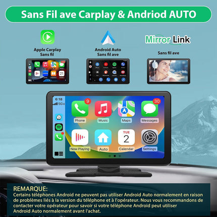 Autoradio connecté JUNSUN 9" 64GB 4K caméra de recul CarPlay