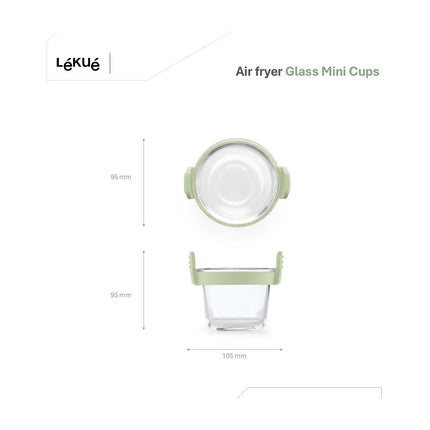 Lot LEKUE x4 mini plat en verre rond pour airfryer