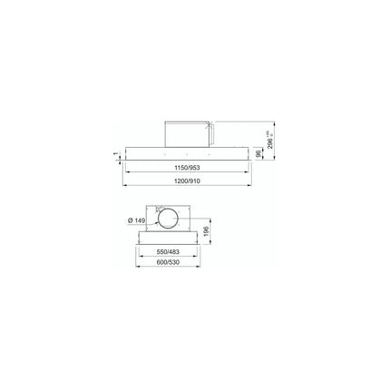 Hotte plafond ROBLIN AQUA 900 N/M