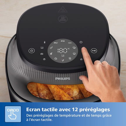 Airfryer PHILIPS NA352/00 Friteuse sans huile double panier Noir/Doré, Série 3000 9L (3+6L)