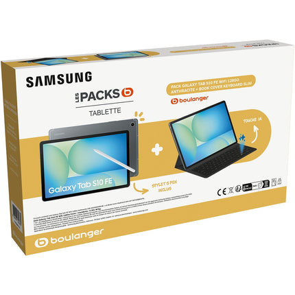 Tablette Android SAMSUNG Pack Galaxy Tab S10 FE 128Go avec Galaxy IA + BookCover Keyboard Slim + S Pen inclus