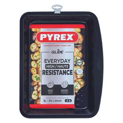 Plat au four PYREX Rectangulaire 34x24 Glide métal