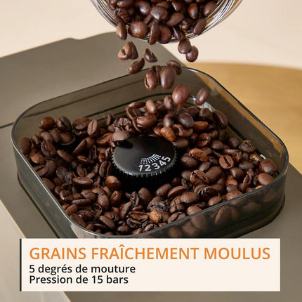 Expresso Broyeur KRUPS Coffee Crush Experience, Machine à café à grains ultra compacte SA403BE0