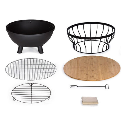 Brasero BLUMFELDT Nantai 3en1 grill & planche Ø66cm bambou