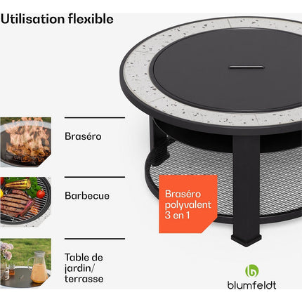 Brasero BLUMFELDT Merano Circolo Ø 87cm 3en1 grill table