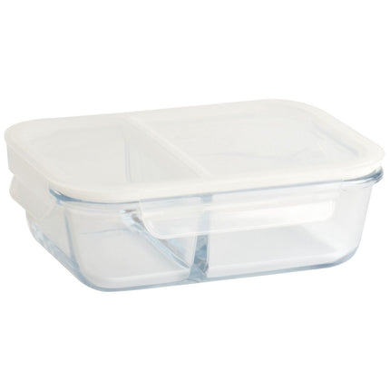 Boîte alimentaire PEBBLY en verre rectangulaire compartiment