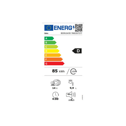 Lave vaisselle encastrable BEKO BDIN16430 Glissières