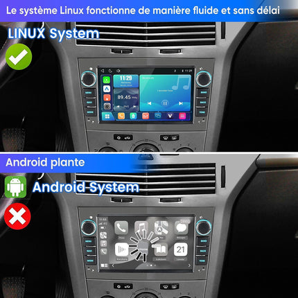 Autoradio connecté JUNSUN pour Opel Corsa D/Astra H Gris 7"Carplay