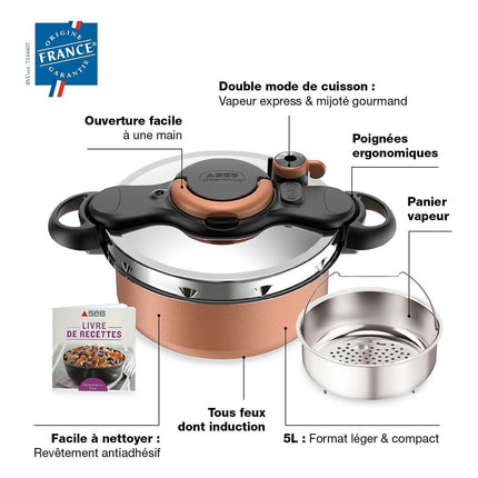 Autocuiseur SEB ClipsoMinut Duo Copper 5L P4705101