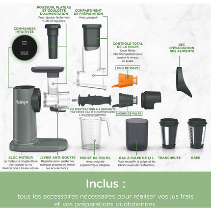 Extracteur de jus NINJA JC152E à froid 3-en-1