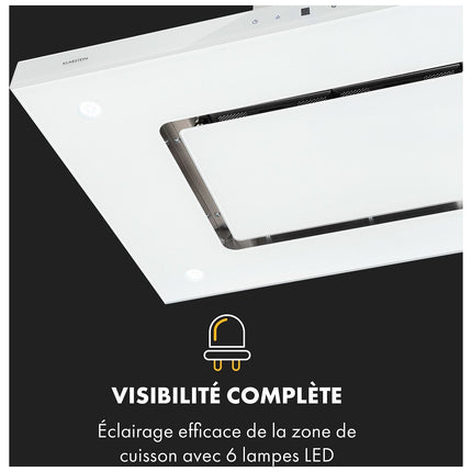 Hotte décorative îlot KLARSTEIN Valeria îlot 90cm 650m³/h CEE A blanc