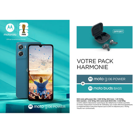 Smartphone MOTOROLA Pack G06 Power 256Go + Buds