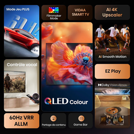 TV QLED HISENSE 65A7Q (2025) 65" (164 cm) 4K Ultra HD - Smart TV, caisson de basses intégré